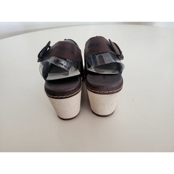 MERRELL wedge shoe Brown top Backstrap size 5.5 women, Brand New in BOx - Picture 3 of 4